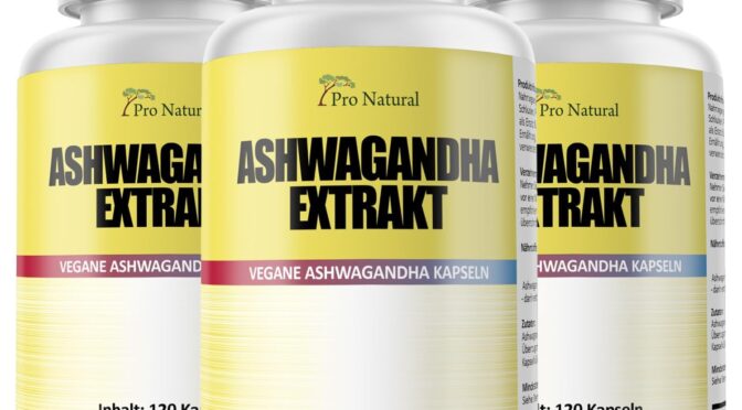 ASHWAGANDHA – 120 Kapseln (v) 1300 mg pro Tag 10% Withanoliden Hochdosiert Pro Natural