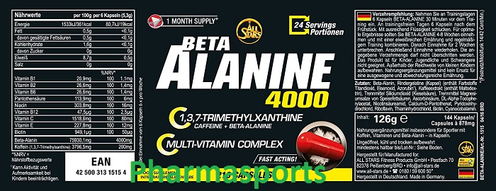 All Stars Beta-Alanine 4000 jetzt bald bei Pharmasports