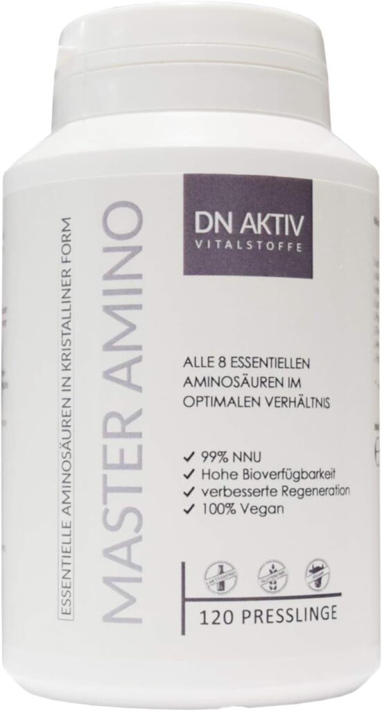 Weiße Dose DN Aktiv Master Amino mit 120 Presslingen