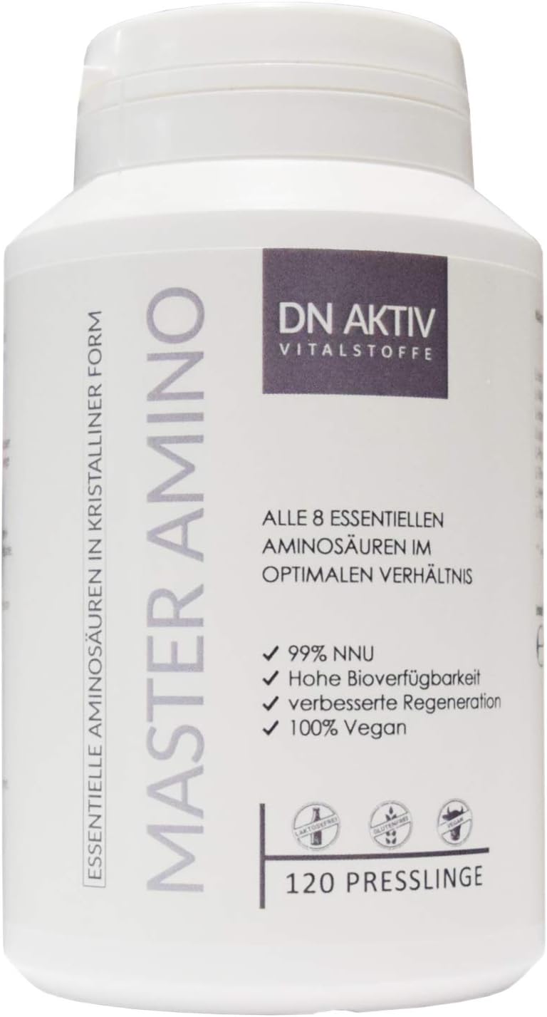 Weiße Dose DN Aktiv Master Amino mit 120 Presslingen
