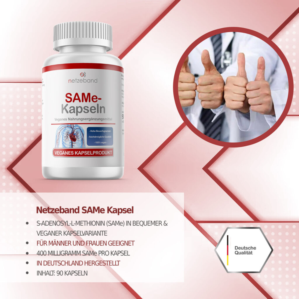 Pro Kapsel findet sich eine Menge von 400 Milligramm S-Adenosyl-L-Methionin (SAMe).