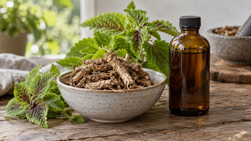 Coleus-Forskolin-Extrakt – fotorealistisches, KI-generiertes Symbolbild