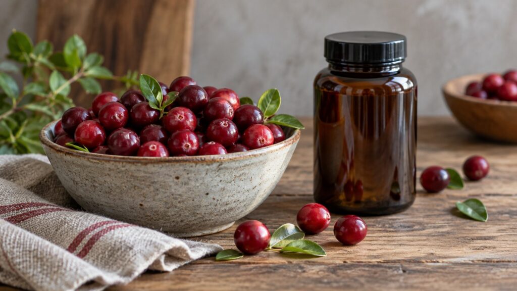 Cranberry-Extrakt – fotorealistisches, KI-generiertes Symbolbild