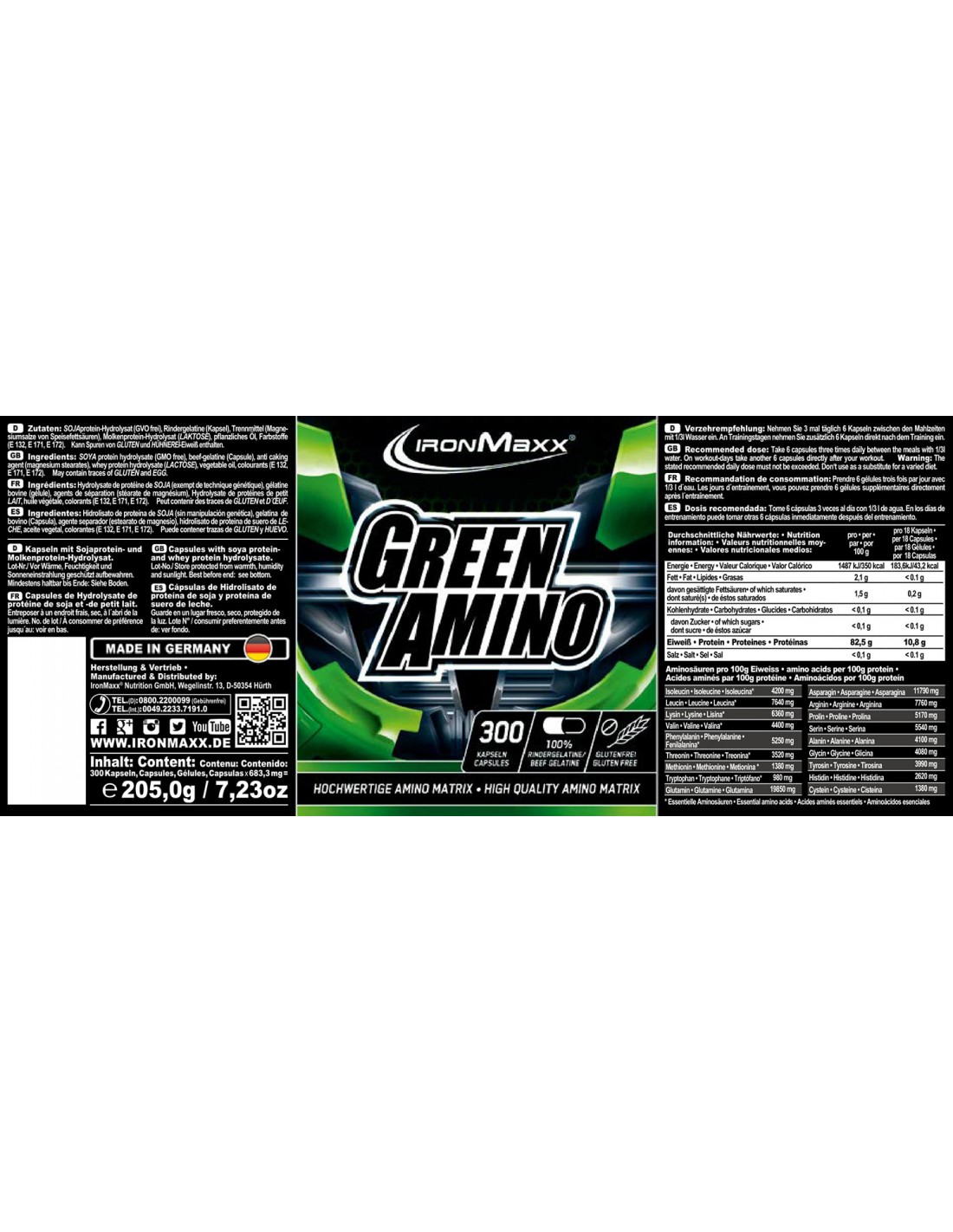 Ab sofort neu bei Pharmasports: IronMaxx Green Amino