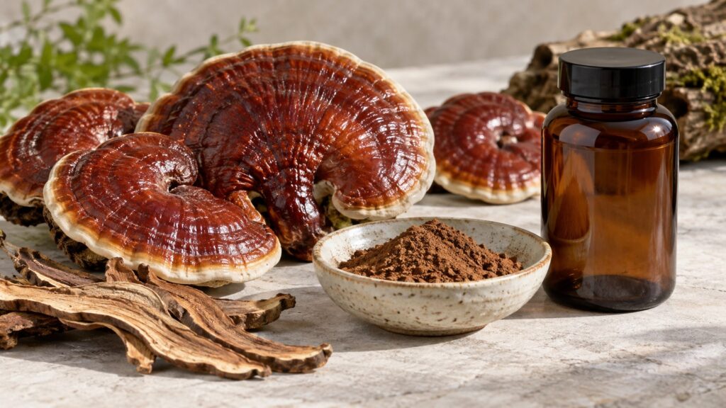 KI-generiertes Symbolbild zu Reishi-Extrakt.