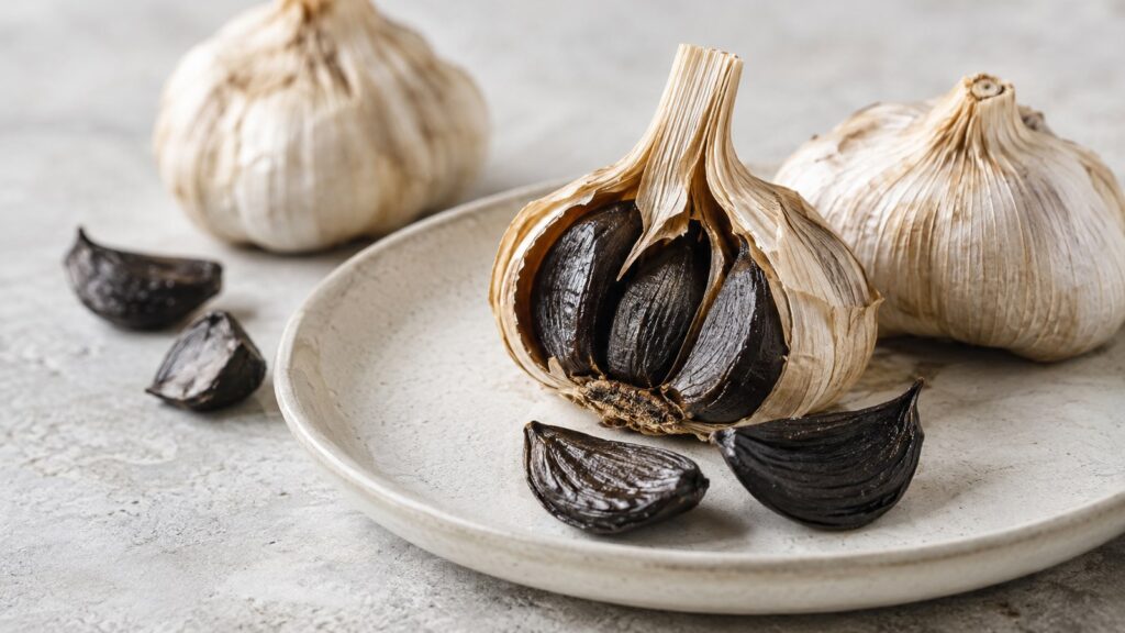 KI-generiertes Symbolbild zu Schwarzer Knoblauch-Extrakt.