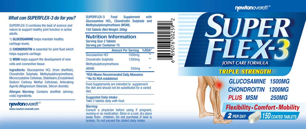 Superflex mit Glucosamin / Chondroitin/ MSM für Knorpel u. Muskeln