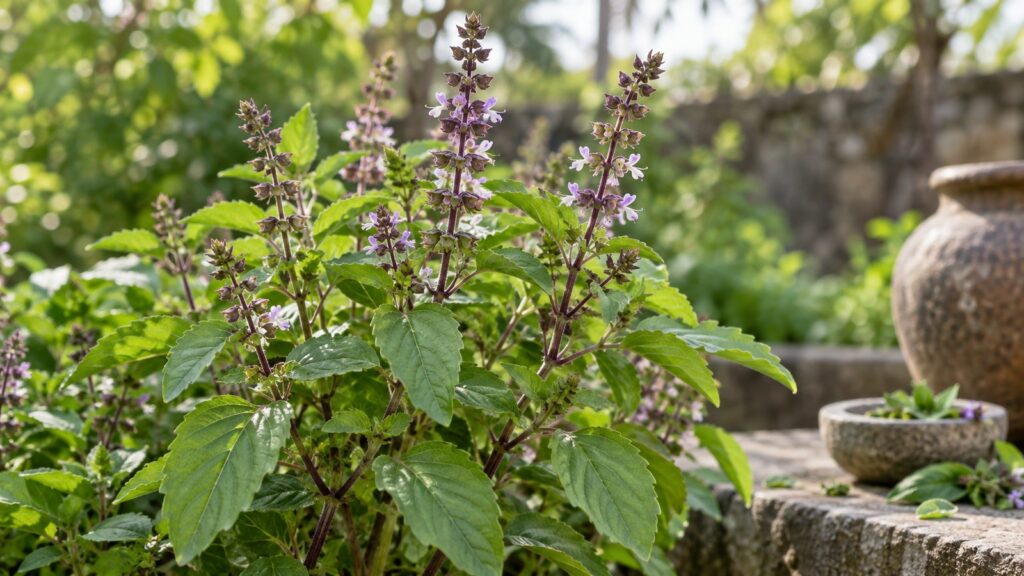 KI-generiertes Symbolbild zu Tulsi-Extrakt.