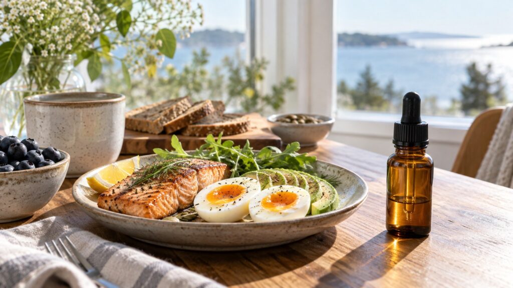 KI-generiertes Symbolbild zu Vitamin D3.